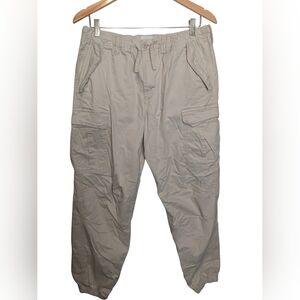 Elastic Ankle Cargo Pants/ Snap Pockets/Drawstring / Elastic Waist. Size Medium